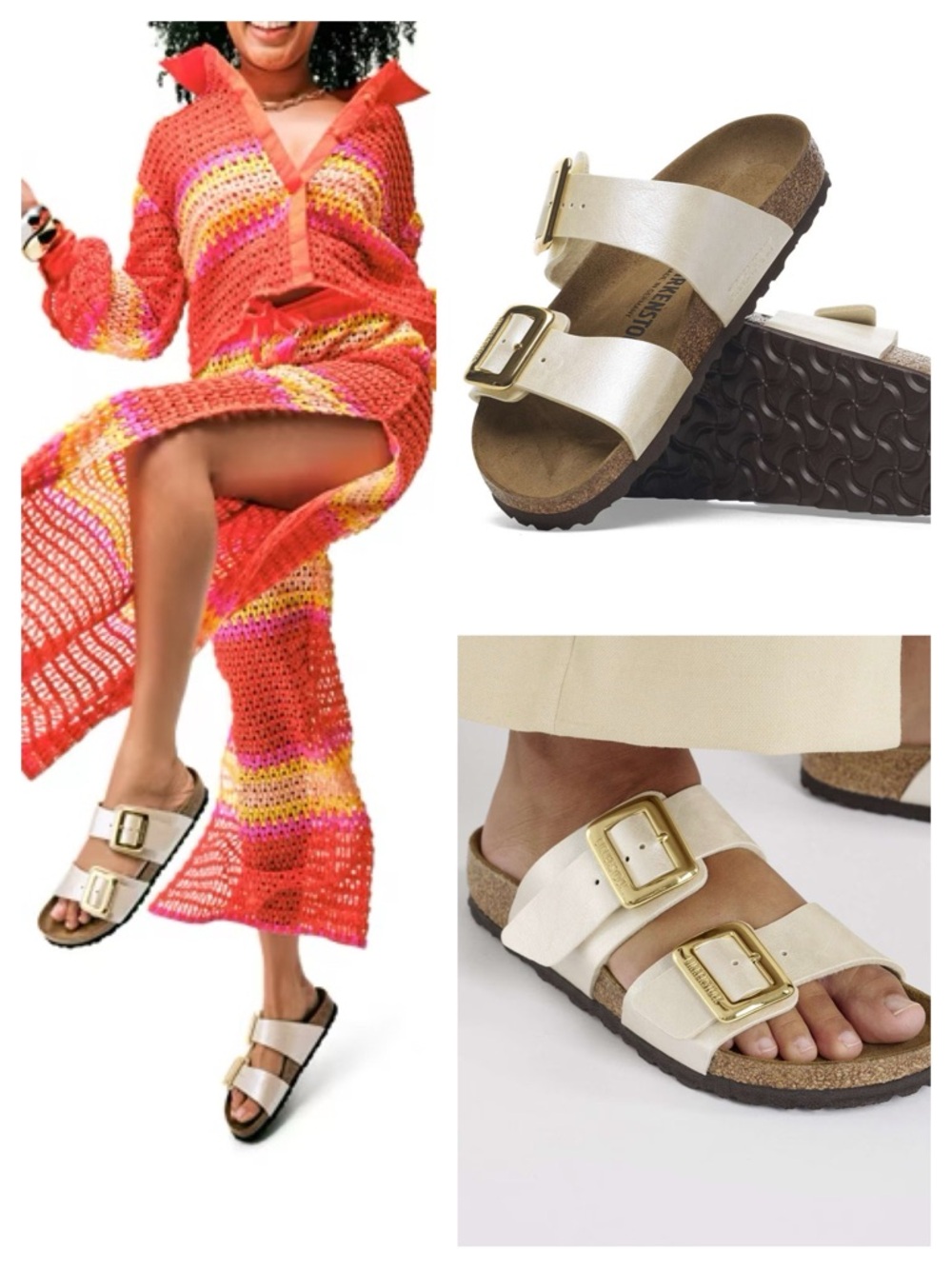 NWT/NWOB Birkenstock Sydney Luxe Buckle in Graceful Pearl White